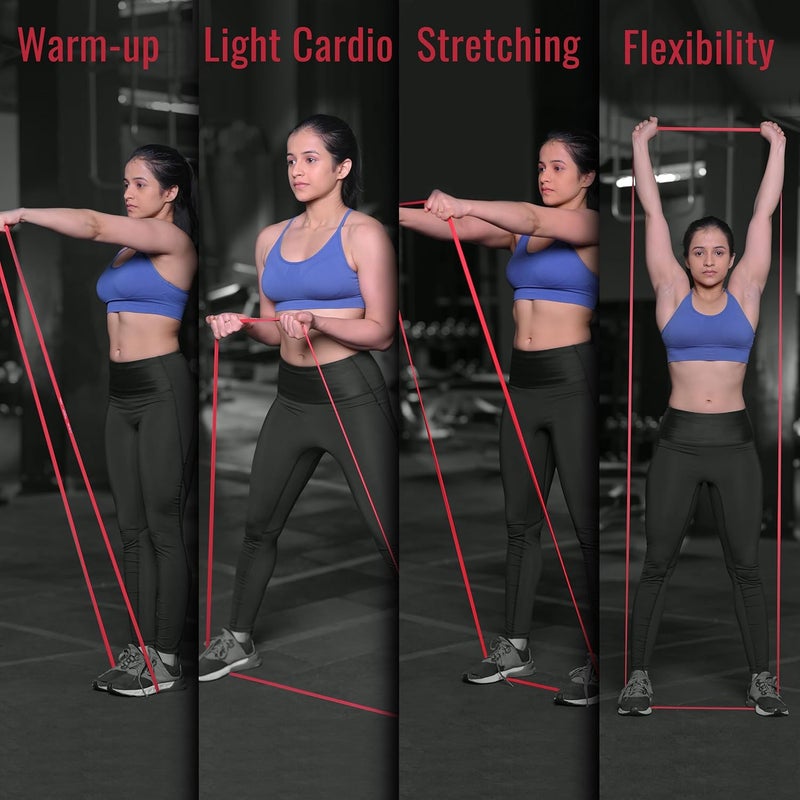 SLOVIC Resistance Band for Workout [Upto 15 KG] | Latex Free Resistance Band Set for Excercise & Stretching | Gym Equipment for Home Workout | Ideal for | Ideal for Men & Women - Image 4