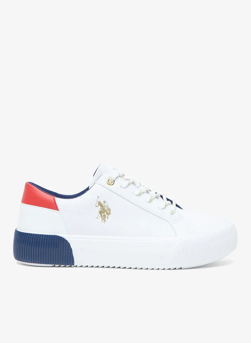 Women's White Low-Top Sneakers - Lightweight Sporty Design, Comfortable for Casual Wear