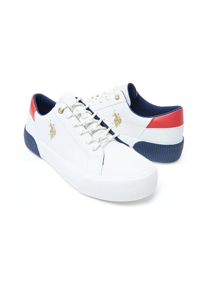 U.S. Polo Assn. Women's White Low-Top Sneakers - Lightweight Sporty Design, Comfortable for Casual Wear