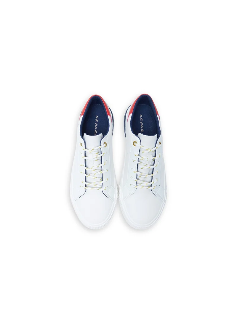 U.S. Polo Assn. White Women's White Low-Top Sneakers - Lightweight Shoes Sporty Design Shoes, Comfortable for Casual Wear for Women | Best Price UAE