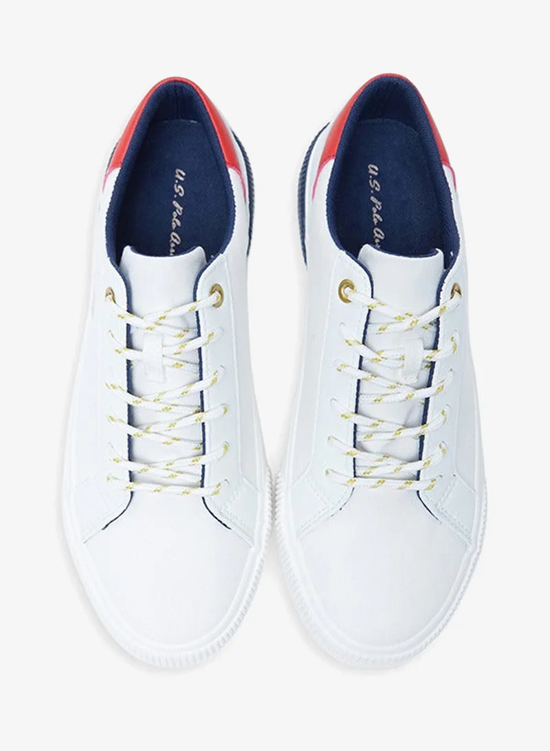 U.S. Polo Assn. White Women's White Low-Top Sneakers - Lightweight Shoes Sporty Design Shoes, Comfortable for Casual Wear for Women | Best Price UAE
