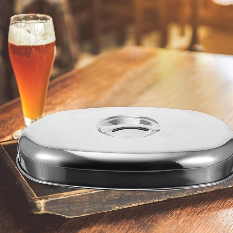 Griddle Lid Cheese Melting Dome Stainless Steel Round Basting Steaming Cover Burger Steamer Lid Food Meal Steak Dish Lids Griddle Grill Accessories for Home Kitchen Cooking S Grill Dome - Image 3