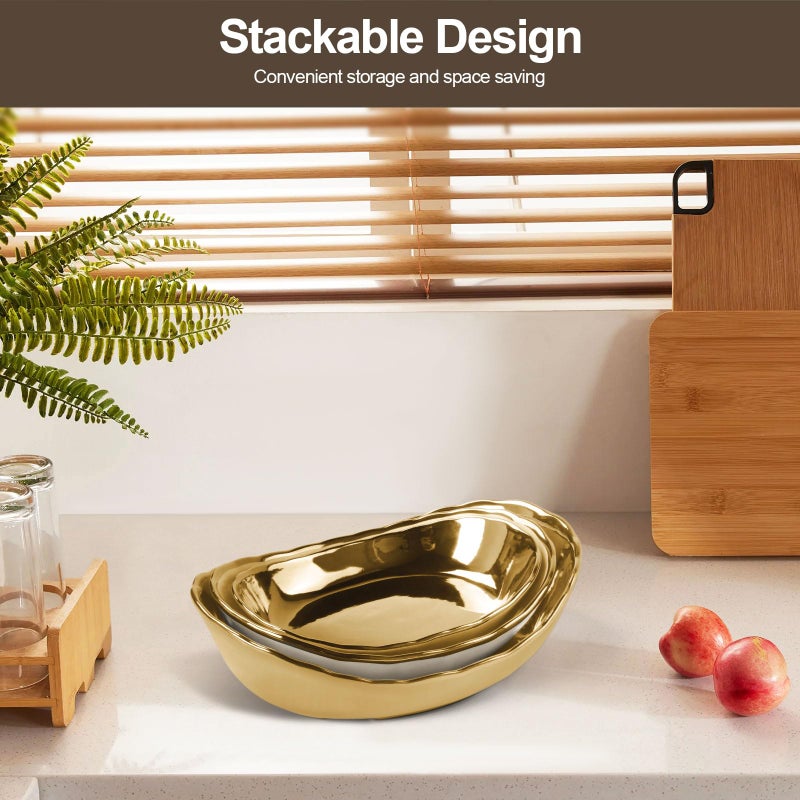 YUNLINLI Fruit Bowl for Kitchen Counter Large, 3 Tier Fruit Basket for Counter, Ceramic Holder, Tiered Stand with Metal Stand, Detachable Rack for Fruit Vegetable Snack Dessert Storage (White) - Image 3