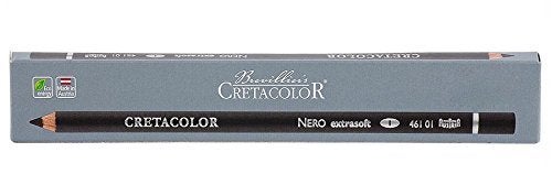 CRETACOLOR Artists Wooden Pencils 6 (Nero Extra Soft), Black Shade | Ideal for Drawing, Sketching, Mandala, Shading, Portrait, Pencils for Artists, Fine Art Students. - Image 3