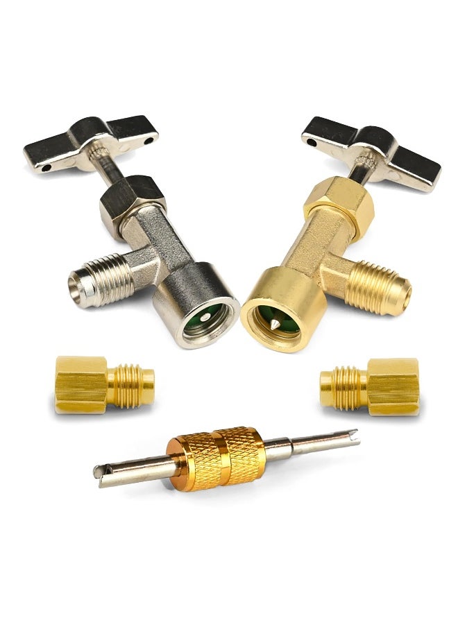 Generic - R134A Can Tap Valves, Self-Sealing and Puncture Style Refrigerant Can Tap with Tank Adapters for Refilling Automotive Air Conditioning Systems - Image 1