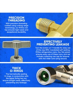 Generic R134A Can Tap Valves, Self-Sealing and Puncture Style Refrigerant Can Tap with Tank Adapters for Refilling Automotive Air Conditioning Systems  - Image 4