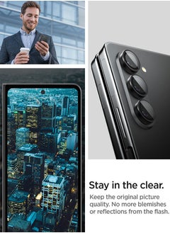 Spigen Glastr Ez Fit Optik Pro Samsung Galaxy Z Fold 5 Camera Lens Screen Protector [2 Pack] - Black  - Image 4