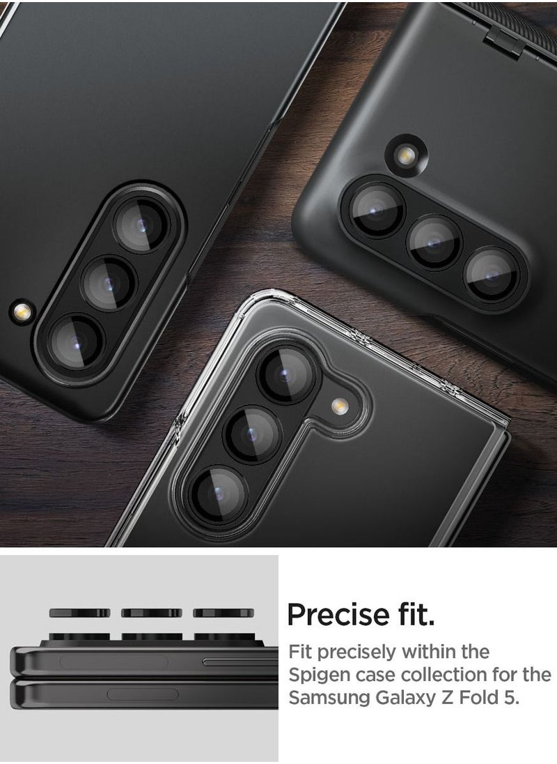 Spigen - واقي شاشة عدسة الكاميرا Glastr Ez Fit Optik Pro لهاتف Samsung Galaxy Z Fold 5 [عبوتان] - أسود - Image 1