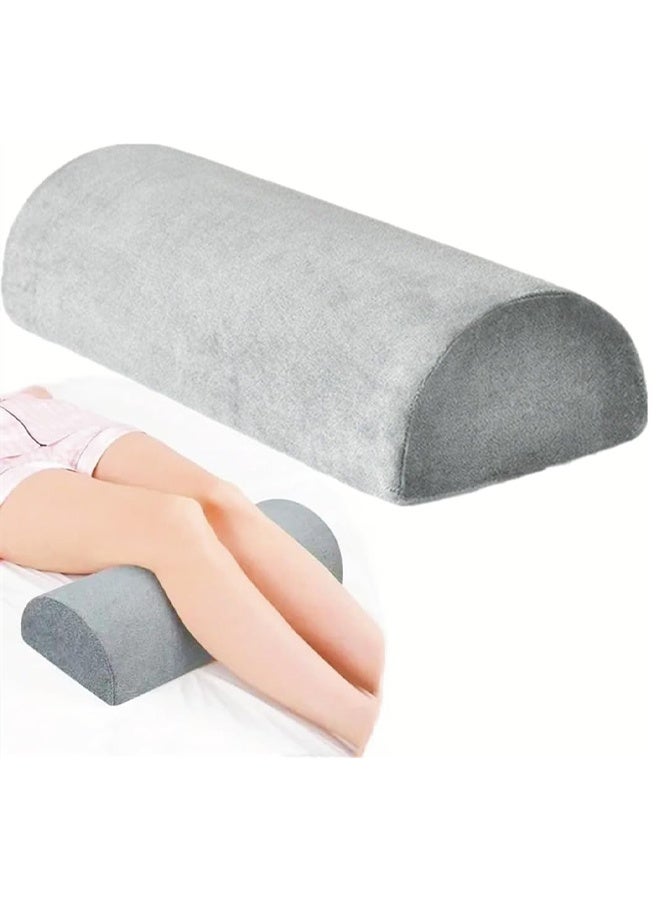 DUNISO Half-Moon Memory Foam Pillow, Multifunctional Leg Knee Pillow, Orthopedic Pillow, Crescent Pillow, Leg Pad, Soft And Firm, Relieves Pressure On The Cervical Spine, Back, Hips And Ankles, Suitable For Supine Or Side Sleepers,Grey - Image 1