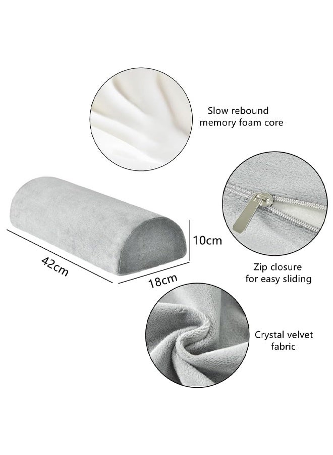 DUNISO Half-Moon Memory Foam Pillow, Multifunctional Leg Knee Pillow, Orthopedic Pillow, Crescent Pillow, Leg Pad, Soft And Firm, Relieves Pressure On The Cervical Spine, Back, Hips And Ankles, Suitable For Supine Or Side Sleepers,Grey - Image 5