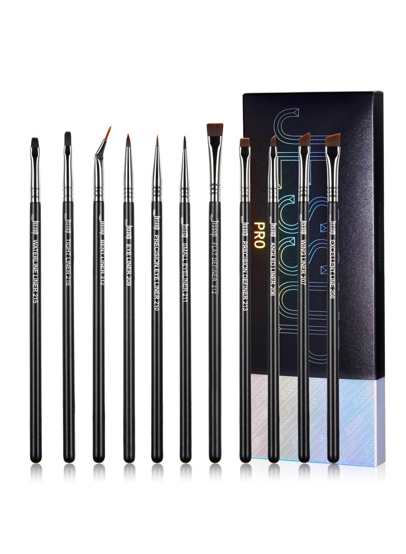Jessup Jessup Eyeliner Brush Set, Professional Eye Liner Makeup Brushes 11pcs, Angled Flat Definer Ultra Fine Bent Pencil Point Eyeliner Brushes for Precision Liner T324 - Image 1