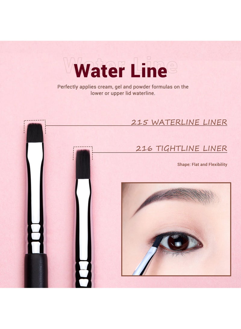 Jessup Jessup Eyeliner Brush Set, Professional Eye Liner Makeup Brushes 11pcs, Angled Flat Definer Ultra Fine Bent Pencil Point Eyeliner Brushes for Precision Liner T324 - Image 4