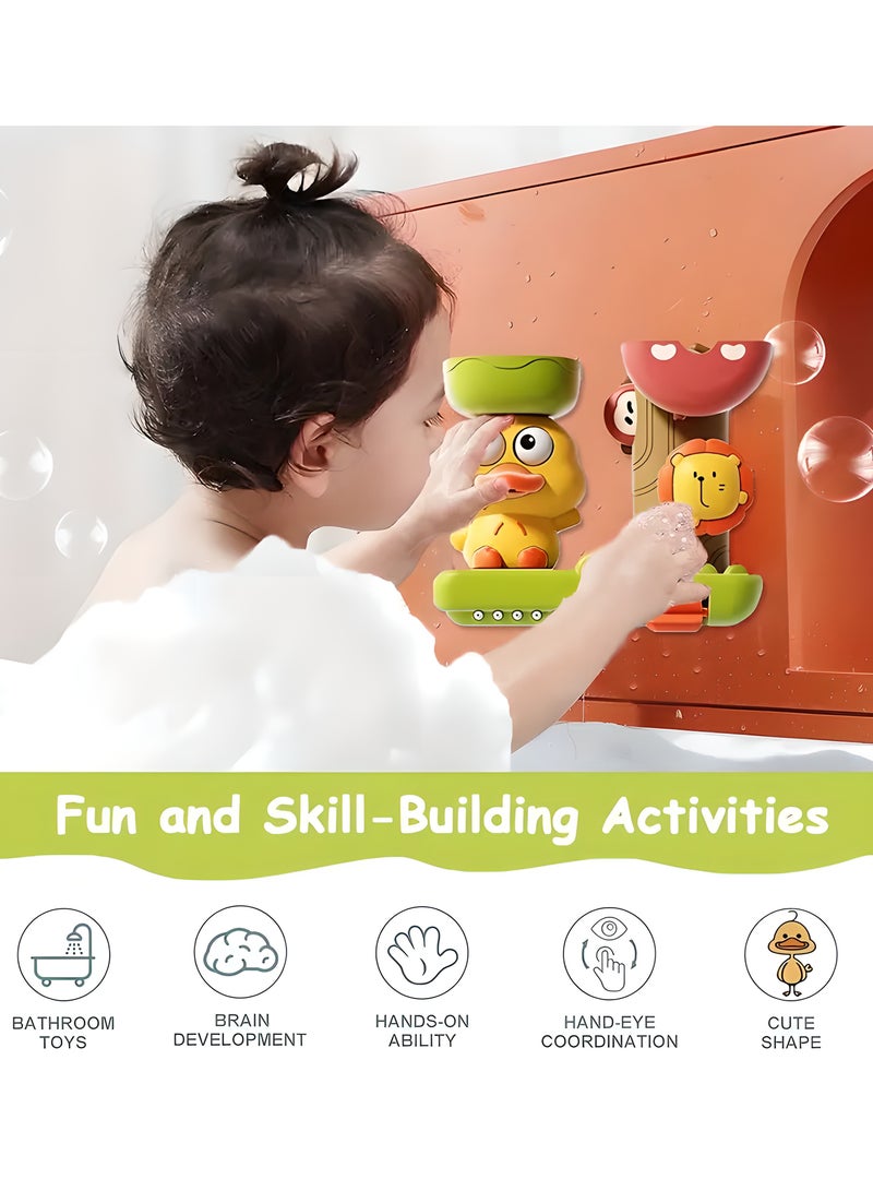 LIXADA Toddler Duck Suction Cup Bath Toy, Rotating, Spraying Multifunctional Interactive Bathtub Toy, Comes with a Water Scoop, Special Gift for Youngsters and Adults, Educational Party Favor for Birthday, Special Festival - Assorted Colorful Toys, Gift for Kids Age 18 Month+  - Image 2