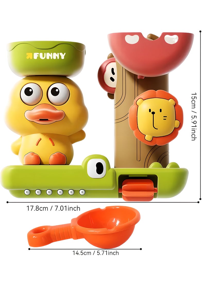 LIXADA Toddler Duck Suction Cup Bath Toy, Rotating, Spraying Multifunctional Interactive Bathtub Toy, Comes with a Water Scoop, Special Gift for Youngsters and Adults, Educational Party Favor for Birthday, Special Festival - Assorted Colorful Toys, Gift for Kids Age 18 Month+  - Image 3