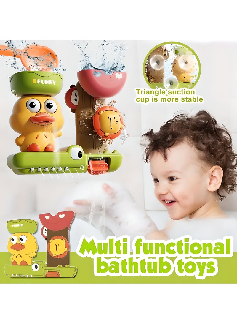 LIXADA Toddler Duck Suction Cup Bath Toy, Rotating, Spraying Multifunctional Interactive Bathtub Toy, Comes with a Water Scoop, Special Gift for Youngsters and Adults, Educational Party Favor for Birthday, Special Festival - Assorted Colorful Toys, Gift for Kids Age 18 Month+  - Image 4