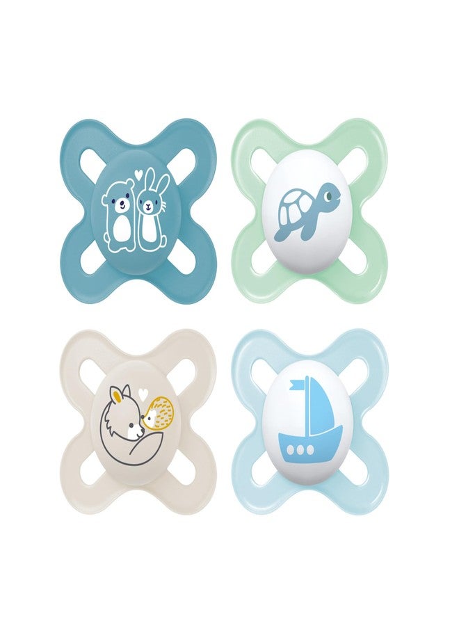 MAM Original Start Matte Baby Pacifiers, Binky for 0-3 Months, BPA-Free Silicone Nipple, Easy to Clean, Best for Newborn Babies, Developed with Medical Experts, 4 Count Binkies - Image 1