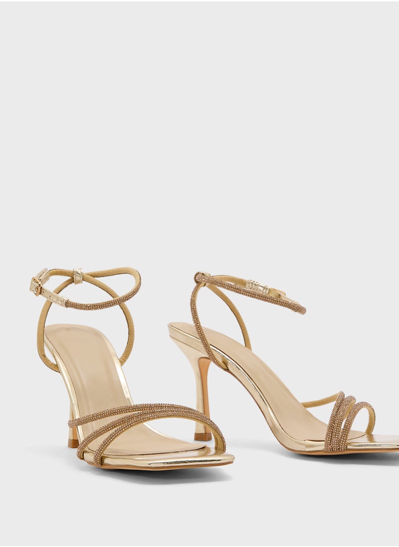 Truffle - High Heel With Diamante Strap Sandal - Image 1