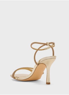 Truffle High Heel With Diamante Strap Sandal  - Image 3