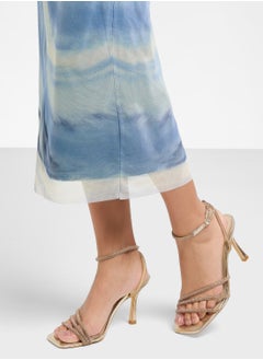 Truffle High Heel With Diamante Strap Sandal  - Image 5