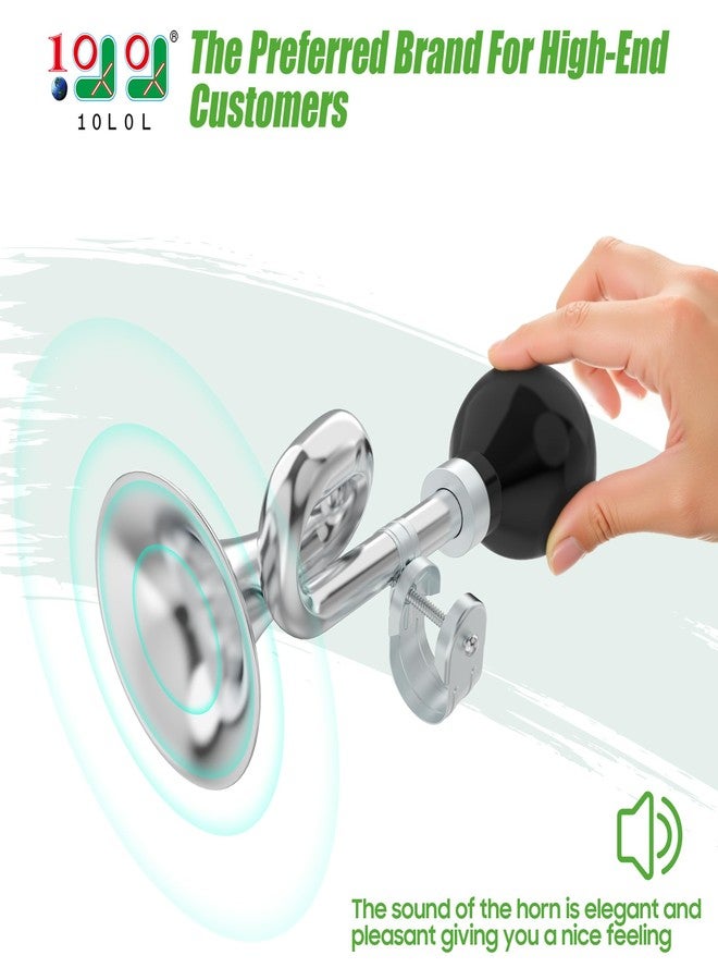 10 ال 0 ال بوق عربة غولف 10L0L، بوق هوائي حلزوني كروم كلاسيكي لسيارات ياماها، وإيزي جو، وكلوب كار | بوق أمان عالي الصوت وكلاسيكي | مناسب لجميع عربات الغولف والدراجات والقوارب | مصنوع من الفولاذ المقاوم للصدأ ومقاوم للعوامل الجوية - Image 2