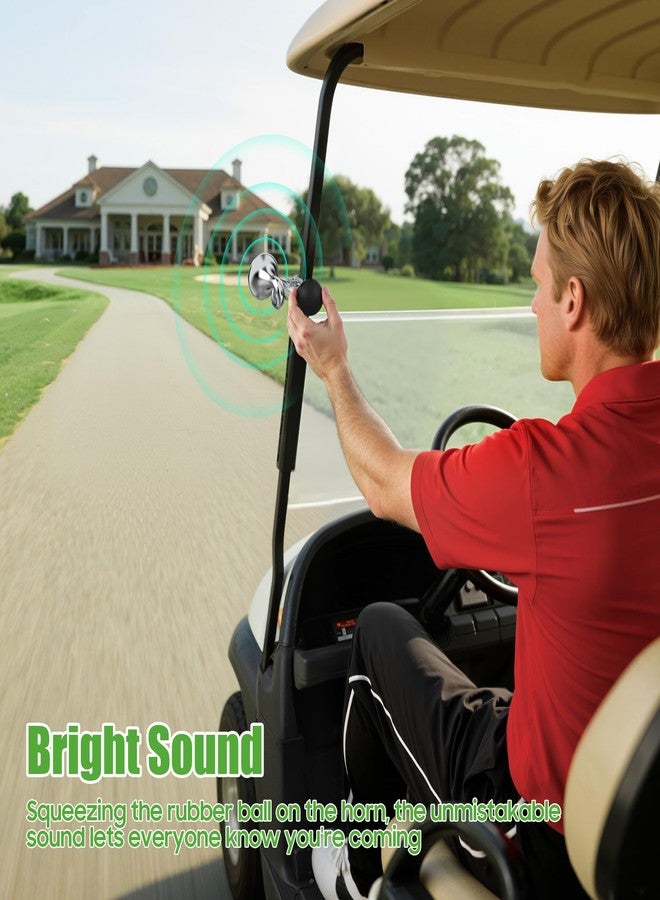 10 ال 0 ال بوق عربة غولف 10L0L، بوق هوائي حلزوني كروم كلاسيكي لسيارات ياماها، وإيزي جو، وكلوب كار | بوق أمان عالي الصوت وكلاسيكي | مناسب لجميع عربات الغولف والدراجات والقوارب | مصنوع من الفولاذ المقاوم للصدأ ومقاوم للعوامل الجوية - Image 3