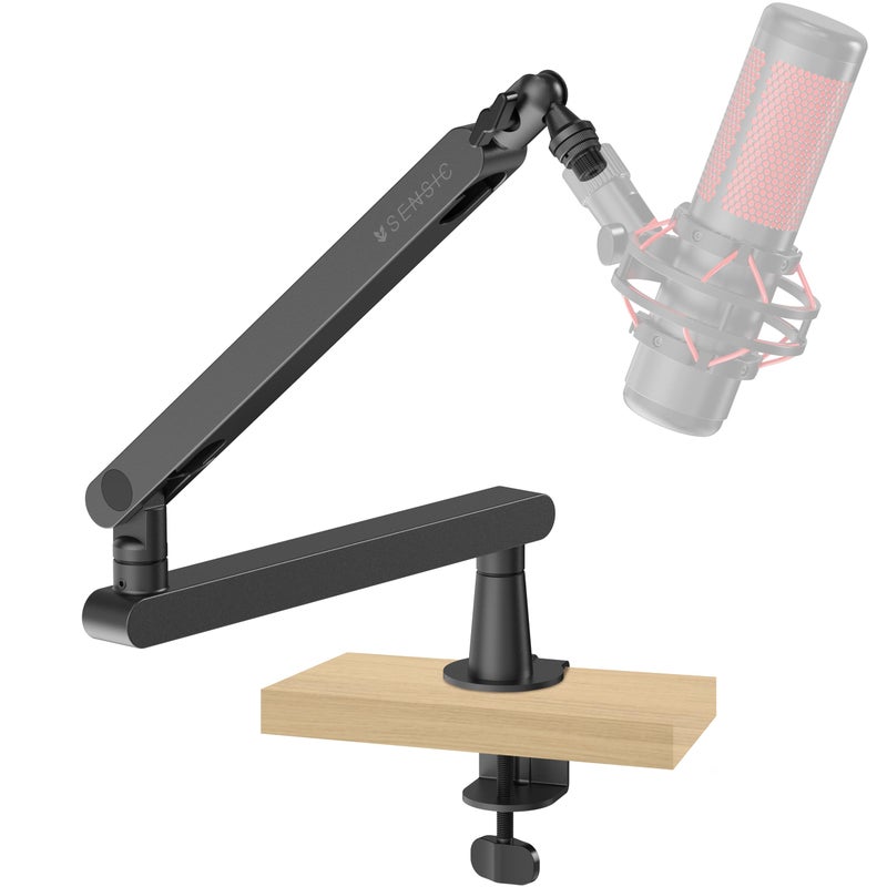 Sensic SA30 LP Low Profile Microphone Boom Arm 360 Rotatable Mic Stand Low Profile Microphone arm for streaming with Cable Management Professional Mic Arm Mic Boom Arm Black