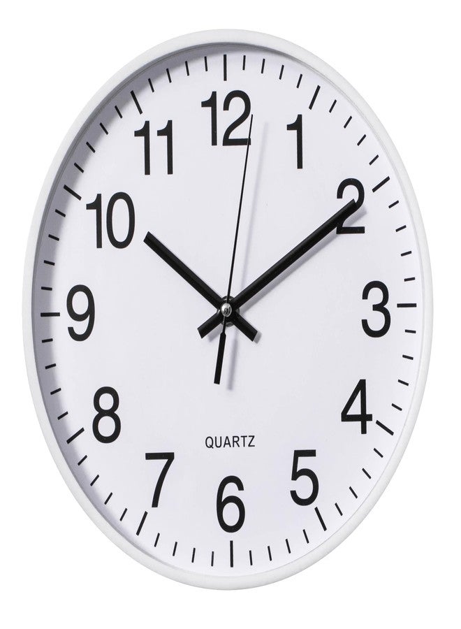 Clockswise White 14-in Analog Clock Silent, Non-Ticking for Wall Battery-Operated Perfect for Home Office, Farmhouse Kitchen, Entryways, Dining Rooms and Bedroom Decor, School and Bathroom Clock - Image 1