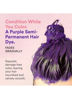 INH Semi Permanent Hair Color Amethyst Color Depositing Conditioner Temporary Hair Dye Tint Conditioning Hair Mask Safe Purple Hair Dye 6Oz  - Image 3