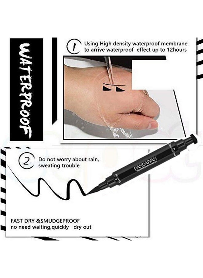 BONNIE CHOICE - BONNIESTORE Winged Eyeliner Stamp 2 Pack,Dual-ended Eyeliner Stamp for Perfect Wing Cat Eyes,Long Lasting Liquid Eyeliner Pen Waterproof Smudge Proof Smudge Proof for All Eye Shapes - Image 1
