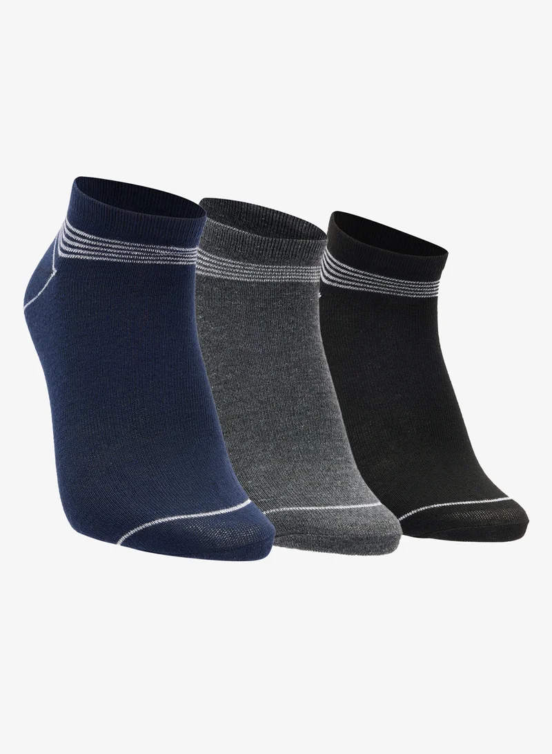 سفنتي فايف بيسيكس Pack Of 3 Ankle Socks