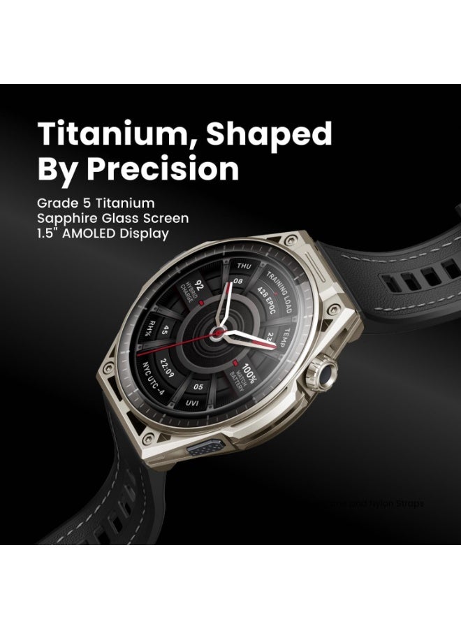 Amazfit Balance Ultra 49mm GPS Smartwatch, 5 Buttons, 1.5" AMOLED Sapphire Glass, Titanium Case, Flashlight, 30-Day Battery, 64GB, 180+ Sports, Hybrid Training & HYROX Mode, 10 ATM for Android & iOS Titanium Titanium Black - Image 4