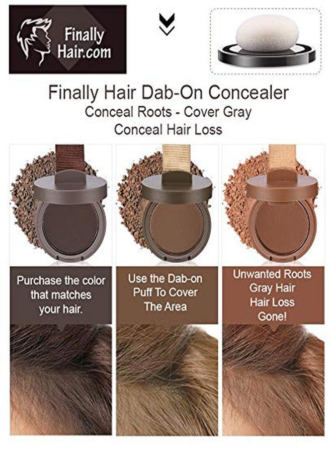 Finally Hair Fiber Concealer - Waterproof Black Hair Loss Solution, Hairline Creator, Eyebrow Enhancer & Beard Filler with Dab-on Shadow Powder - Image 5