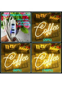 BPA Coffee Neon Sign Dimmable Neon Coffee Signs Coffee Led Sign Art Decorative Lights Coffee Sign For Shops Hotels Restaurant Cafe Coffee Bar Club Home Wall Decor Business Gift Warm White  - Image 4