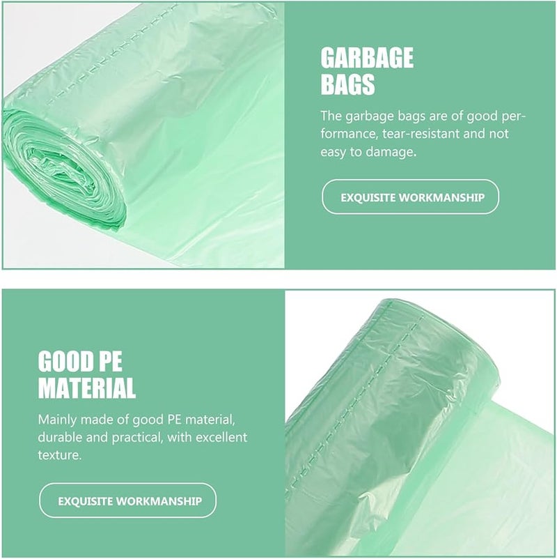أكياس القمامة الخضراء السميكة القابلة للتصرف 150 قطعة، بطانة سلة مهملات صغيرة للسيارة والمنزل والمكتب - Image 5