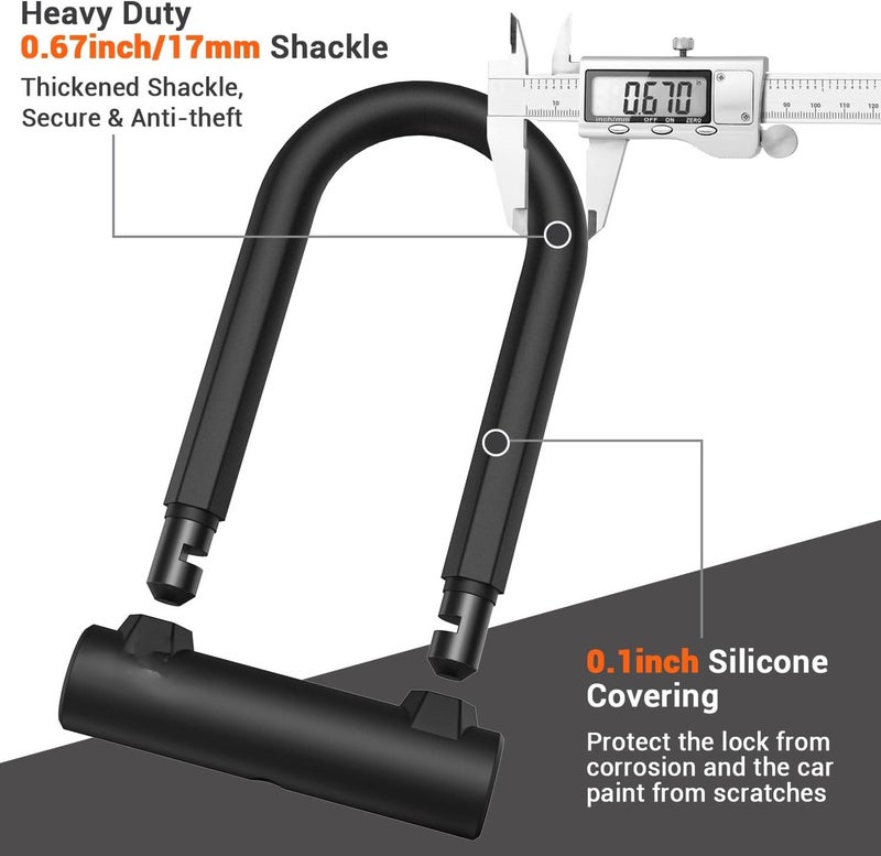 DEXO Heavy Duty Bike Lock Set with 5 Ft Security Steel Cable for Road and Mountain Bikes - Image 2