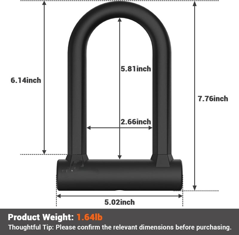 DEXO Heavy Duty Bike Lock Set with 5 Ft Security Steel Cable for Road and Mountain Bikes - Image 3
