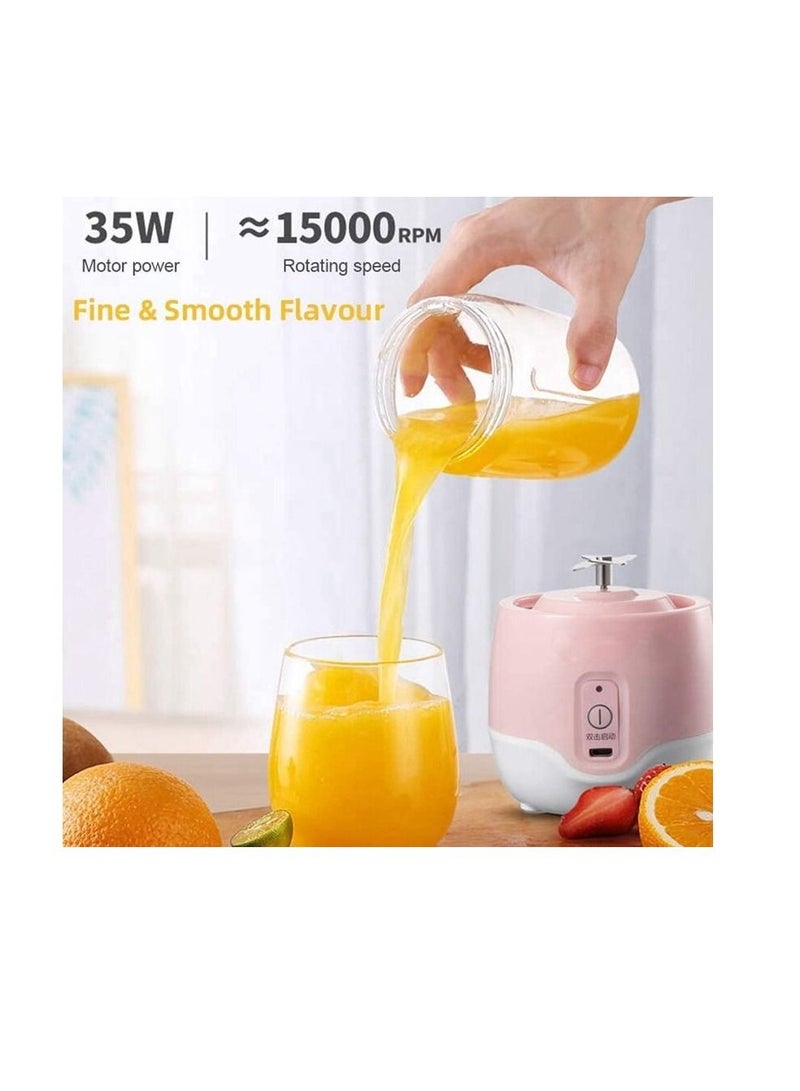 AS SEEN ON TV Portable Blender Juicer Cup Travel Blending Bottles with USB Rechargeable for Shakes Smoothies Kitchen And Gym Pink  - Image 3