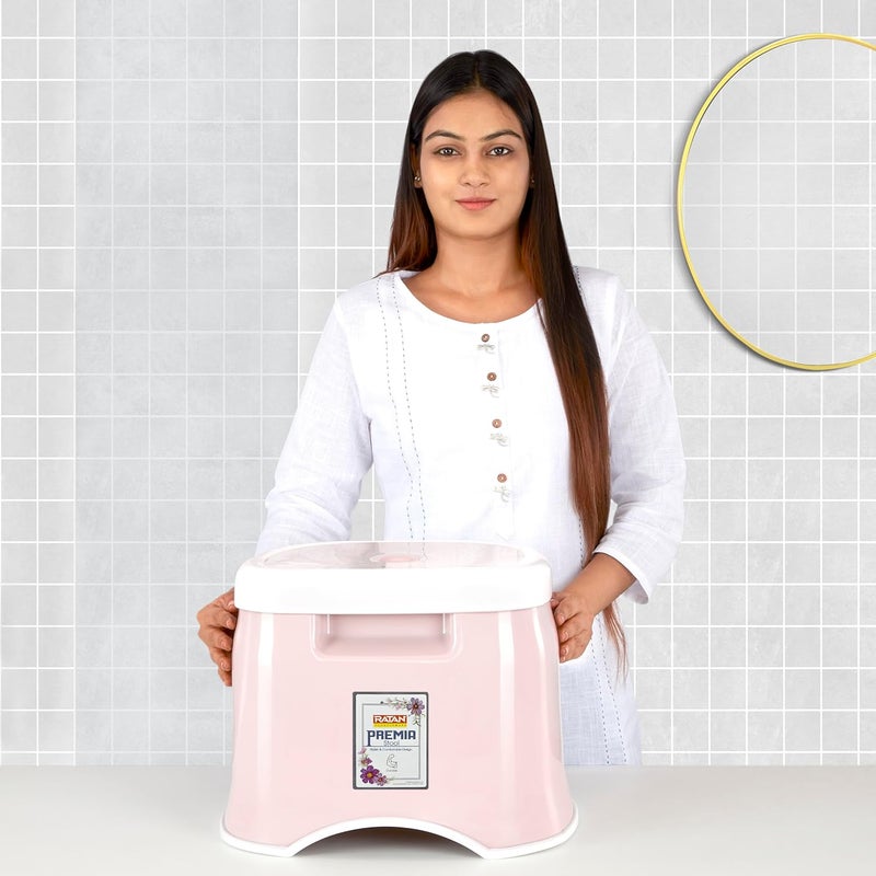 RATAN PLASTICWARE مجموعة حمام راتان بلاستيكوار بريما دلو 5 لتر × 1 دلو 18 لتر × 1 كوب 15 لتر × 1 كرسي صغير × 1 لون دياسو الوردي - Image 3