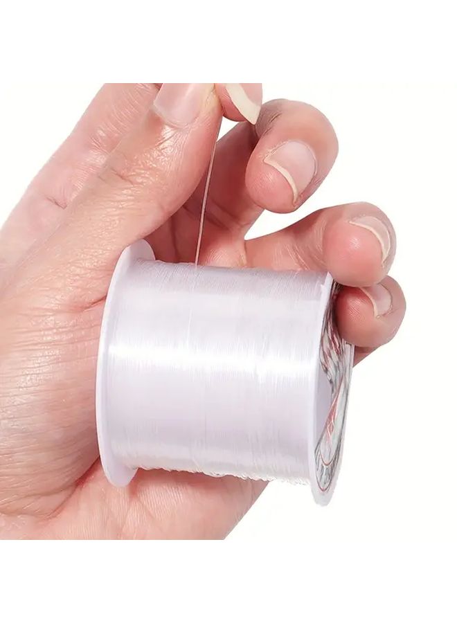 خيط نايلون شفاف فائق النعومة 0.2 مم لصنع المجوهرات والأساور والقلائد DIY - Image 1