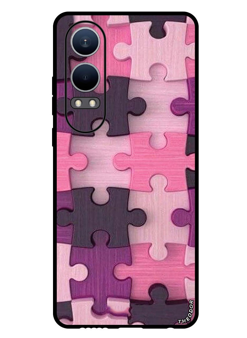Theodor Protective Case Anti Scratch Shock Proof Bumper Cover For Oppo K12x (China) Pink Puzzle - Image 1