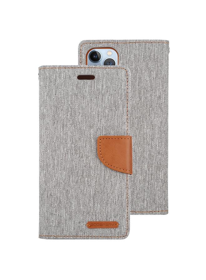 GOOSPERY Case For iPhone 14 Pro CANVAS DIARY Canvas Texture Flip Leather Phone Case  - Image 2