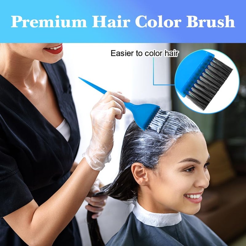 Moonmini Hair Dye Color Brush and Bowl Set, Color Bowl Brushes Tool Mixing Bowl Kit Tint Comb for Hair Tint Dying Coloring Applicator (Blue) - Image 3