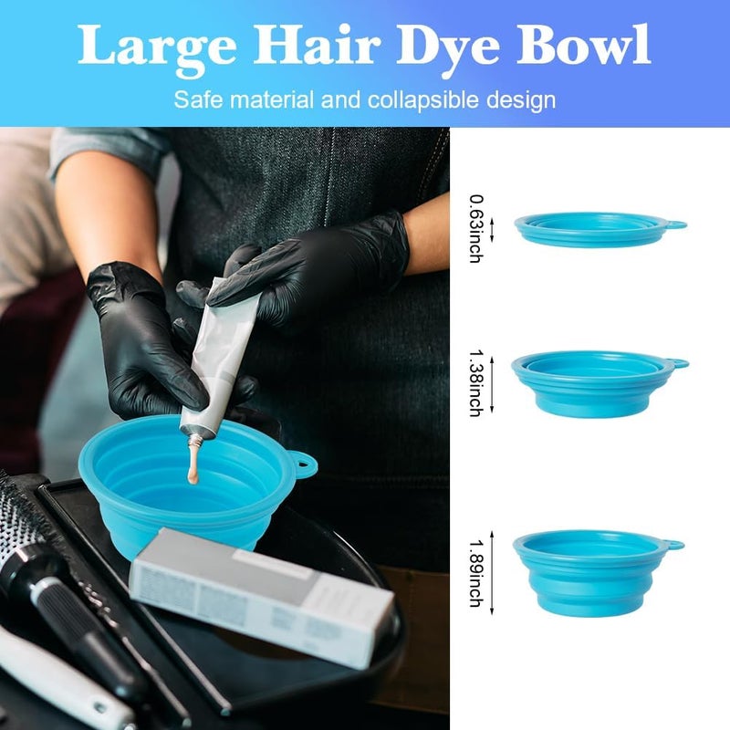 Moonmini Hair Dye Color Brush and Bowl Set, Color Bowl Brushes Tool Mixing Bowl Kit Tint Comb for Hair Tint Dying Coloring Applicator (Blue) - Image 5