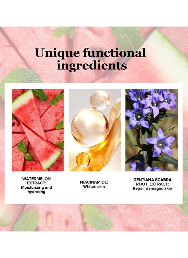 Lanthome Watermelon Niacinamide Serum, Moisturizing Watermelon Toner Hyaluronic Facial Serum Multi Purpose Lightweight Face Highlighter, Brighten Liquid Highlighter For Skin Care, 60ML  - Image 3