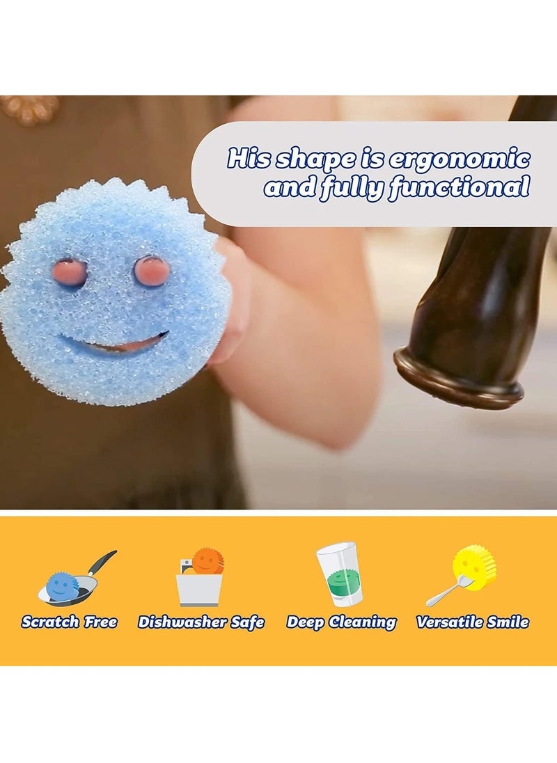 Scrub Daddy - Scrub Daddy Flextexture All Purpose Scrubber, Scratch Free, Resist Odors, Resist Stains, Soft in Warn & Firm in Cold Water, Assorted, 6 Count - Image 1