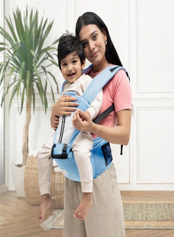 Tinyberg | Baby Carrier for 0 to 3 Year Baby | Baby Carrier for Newborn | Baby Carrying Bag | 4-in-1 Hip Seat, Adjustable Straps, Soft Thigh Padding | Baby Carry Bag | Kangaroo Bag | Up to-15 Kg - Sky Blue - Image 1