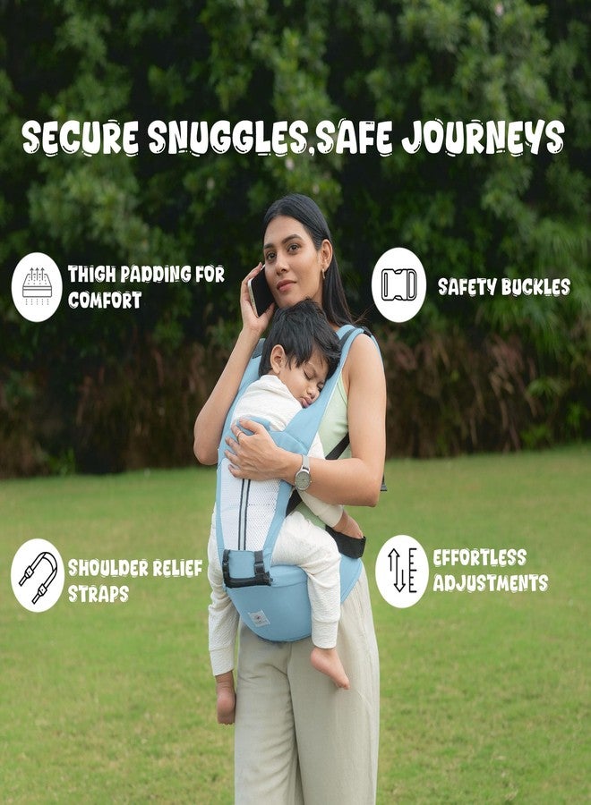 Tinyberg | Baby Carrier for 0 to 3 Year Baby | Baby Carrier for Newborn | Baby Carrying Bag | 4-in-1 Hip Seat, Adjustable Straps, Soft Thigh Padding | Baby Carry Bag | Kangaroo Bag | Up to-15 Kg - Sky Blue - Image 5