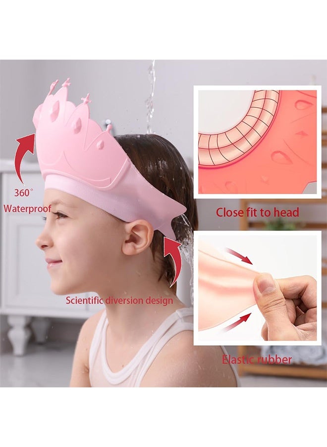 كوانتوم (2 PCS) غطاء دش الأطفال، وغسيل الشعر للأطفال الأطفال القابل للضبط غطاء الاستحمام، شكل التاج لطيف يجعل حمام الطفل أكثر متعة - Image 3