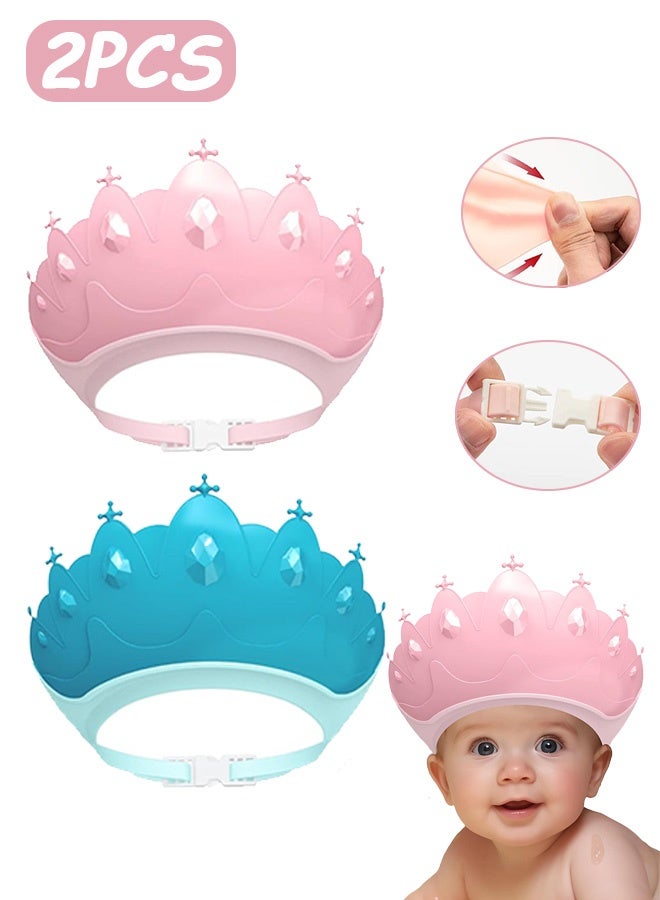 كوانتوم (2 PCS) غطاء دش الأطفال، وغسيل الشعر للأطفال الأطفال القابل للضبط غطاء الاستحمام، شكل التاج لطيف يجعل حمام الطفل أكثر متعة - Image 1