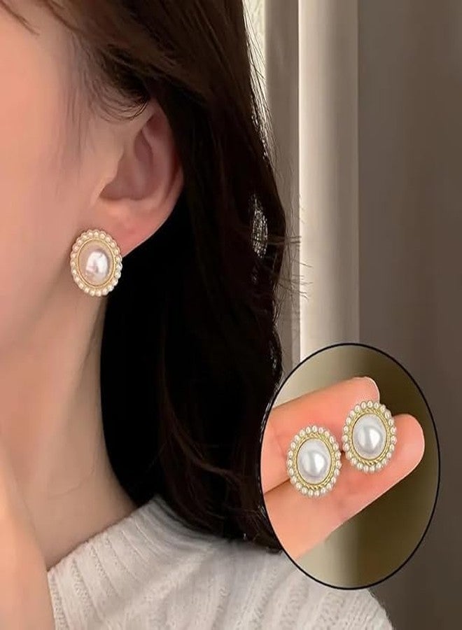Honbon ® American Trendy Mini Stylsh Beautiful Shining Stone &White Pearls Flower Star Designer Multicolor Kaan Ke Tops Stud Earring Pack OF 24 Pair Use For School Girls KIds Women Children - Image 5